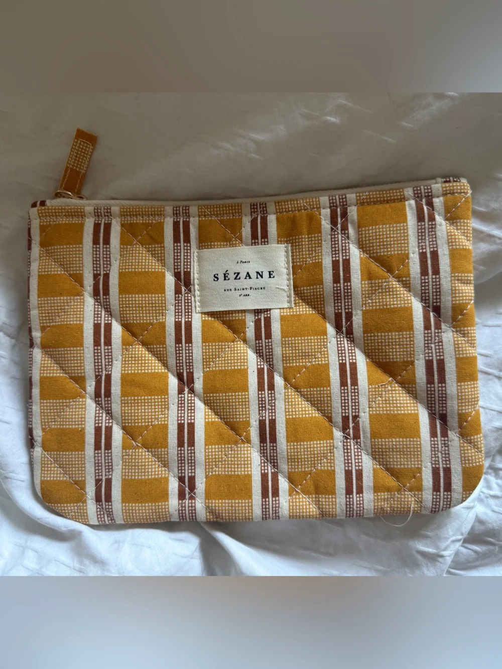 Sezane Ochre Quilted Gaston Pochette